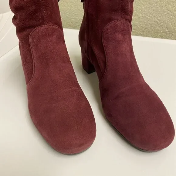 Prada Suede Ankle Boots‎ Burgundy 36